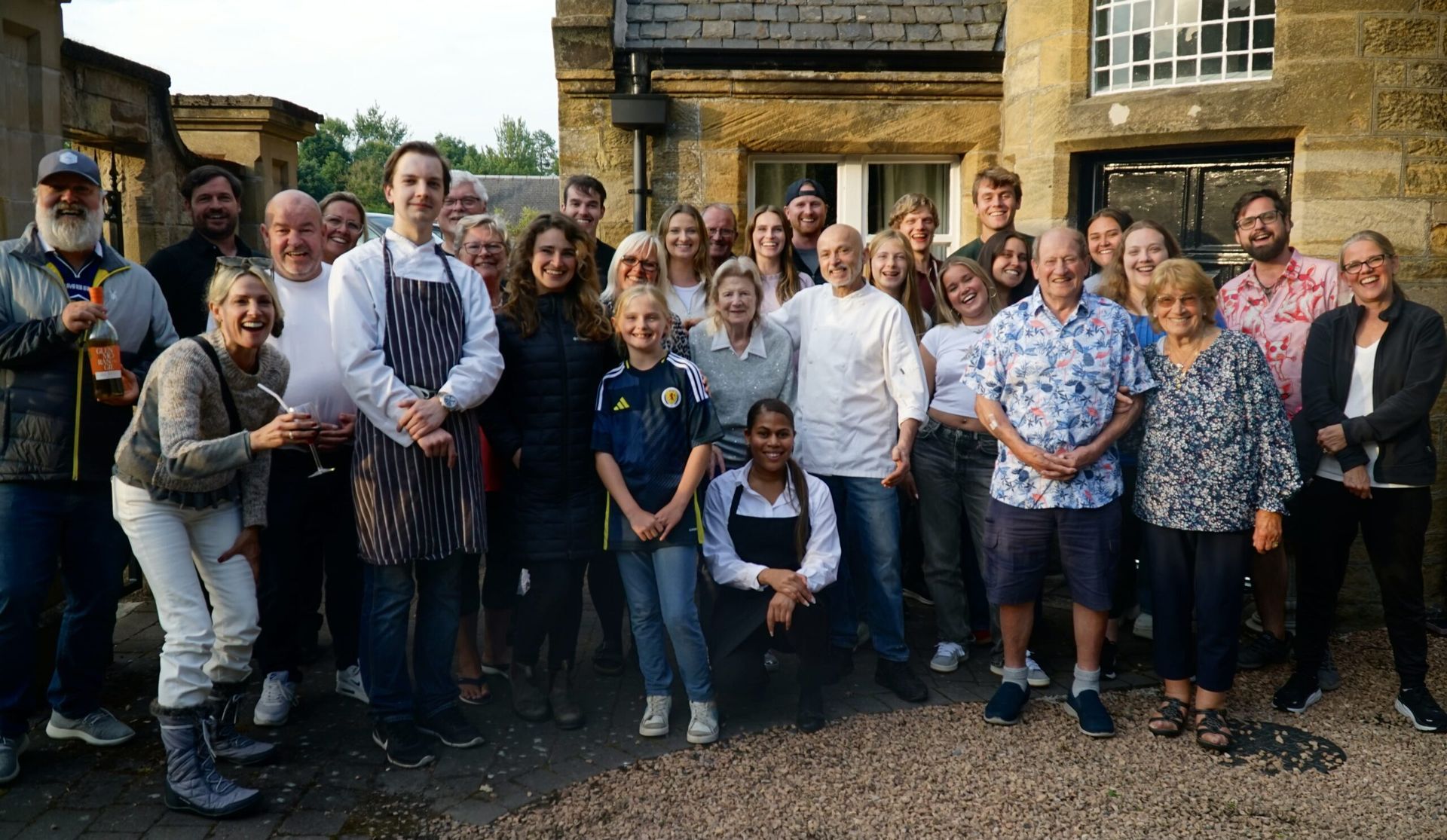 Private Chef Giuseppe Manzoli and his Team with his clients