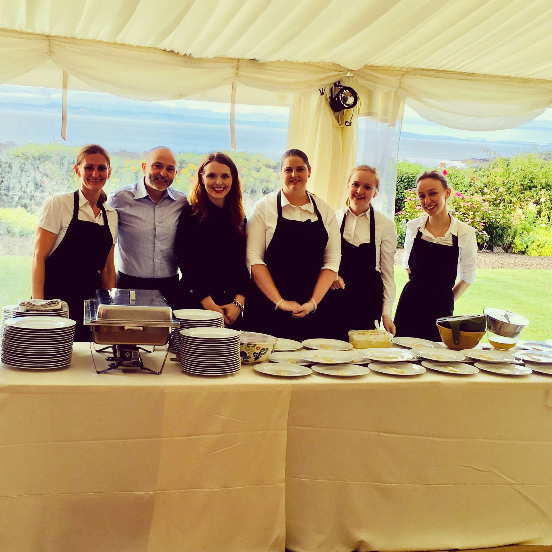 Private Chef and Outside Caterin Giuseppe Manzoli with the team