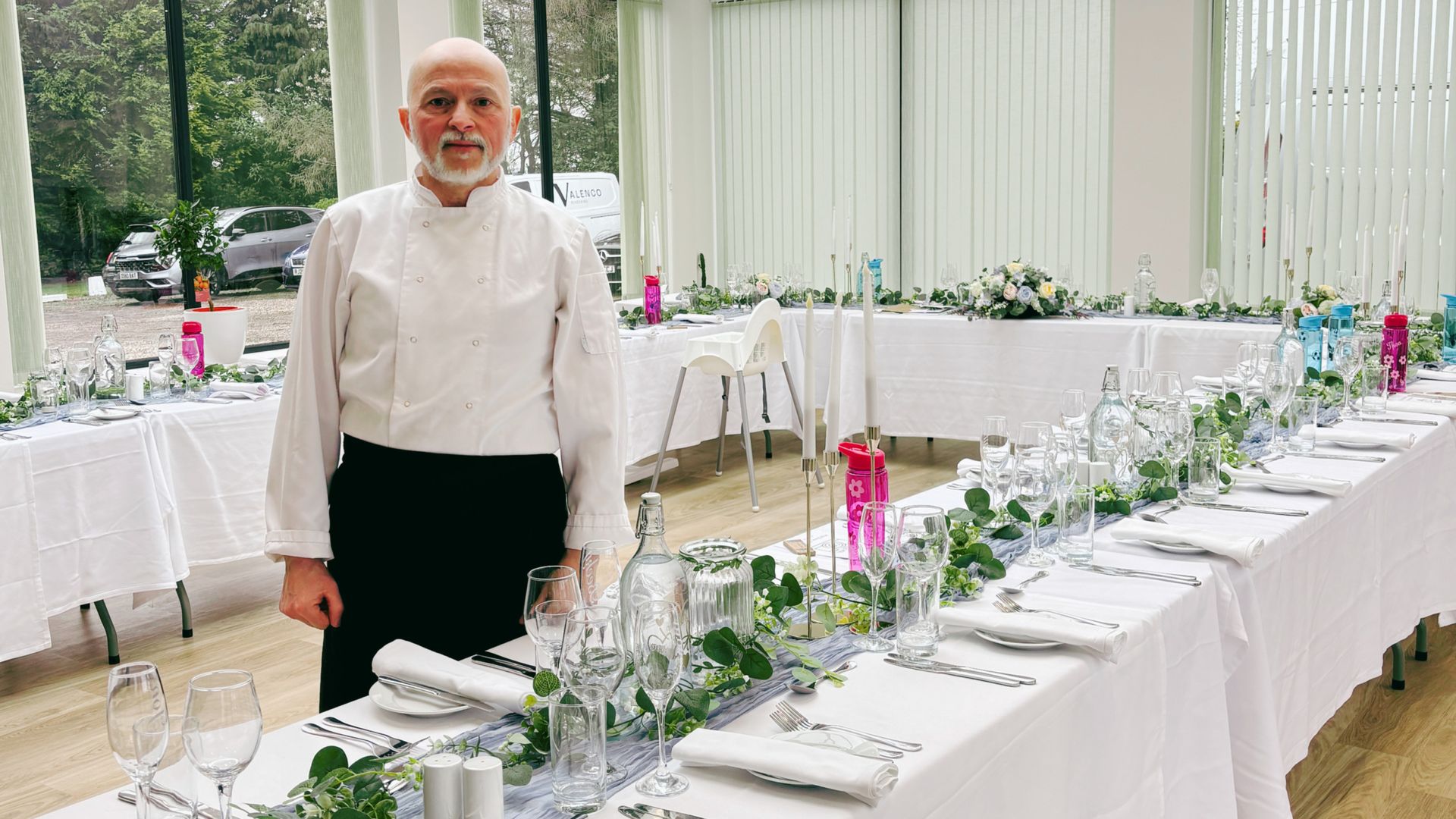 Giuseppe Manzoli, Italian private chef based in Scotland, at an Edinburgh wedding event